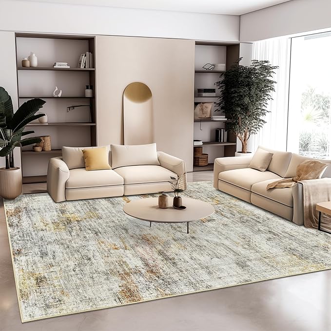 Washable Area Rug 8x10, Large Soft Abstract Rugs - Image 9