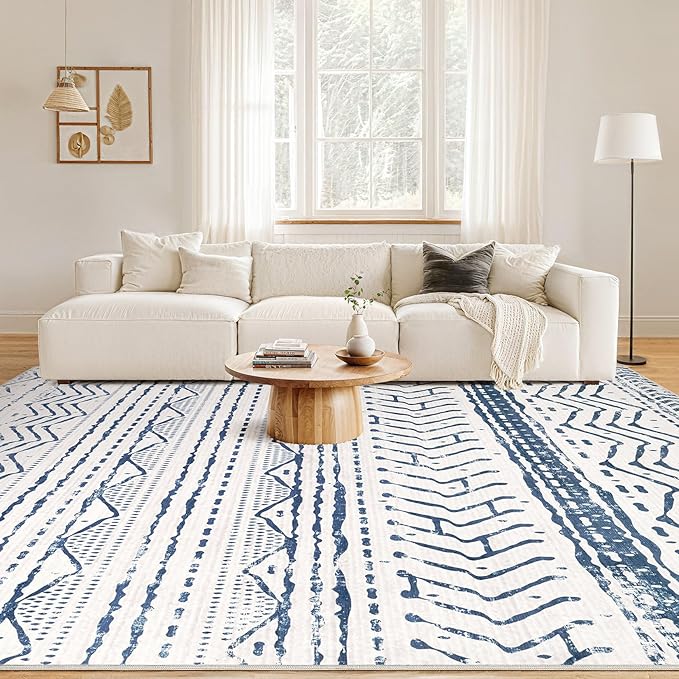 Nakagishi 5x7 Area Rug Living Room: Machine Washable Boho Large Neutral - Image 4
