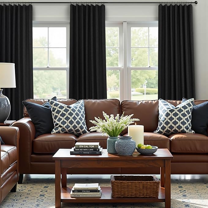 Pitalk Black Blackout Curtains 96 Inches Long - Image 2