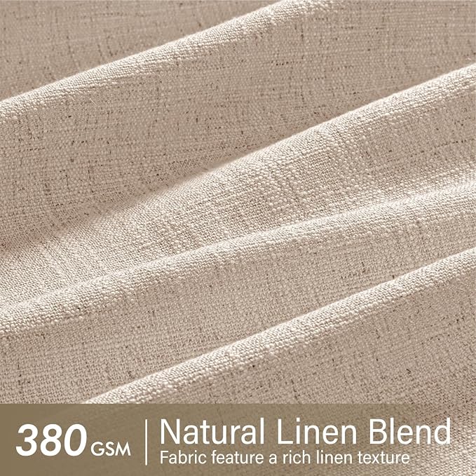 MIULEE Pinch Pleated Thick Linen Curtains 102 Inches Long 2 Panels - Image 4