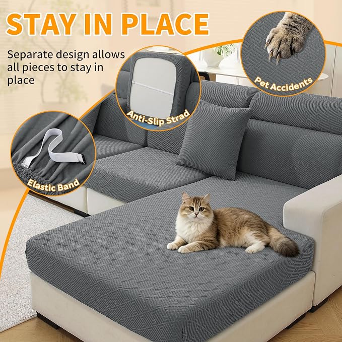 XINEAGE Couch Cushion Covers Seat Cushion Cover Thick Stretch Sofa Slipcovers 3 - Image 5
