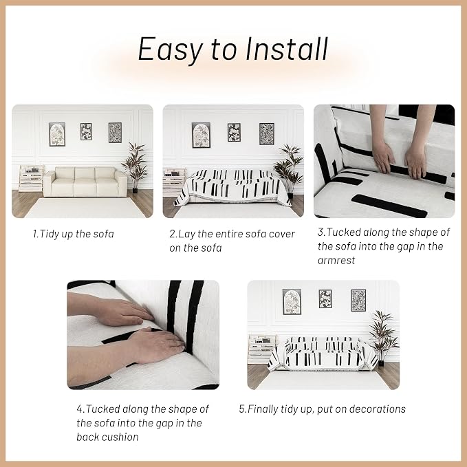 MYSKY HOME Sofa Covers for Sectional Sofa, Couch Cover for Dogs, Couch Covers - Image 6