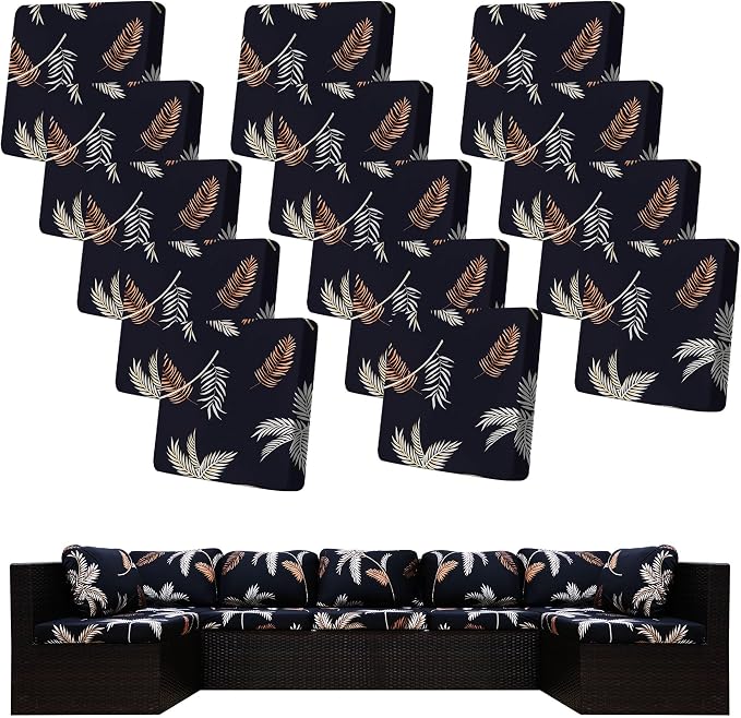 14Pcs Stretch Patio Cushion Covers, Outdoor Couch Covers Replacement, Outdoor by BIETYONE