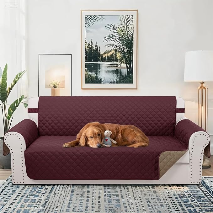 Reversible 4 Seater Sofa Cover 91 Inch Large Couch Cover Furniture Protector - Image 2
