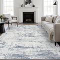 9x12 Area Rug Living Room: Modern Washable Soft Carpet Blue Grey | by FXRHLP