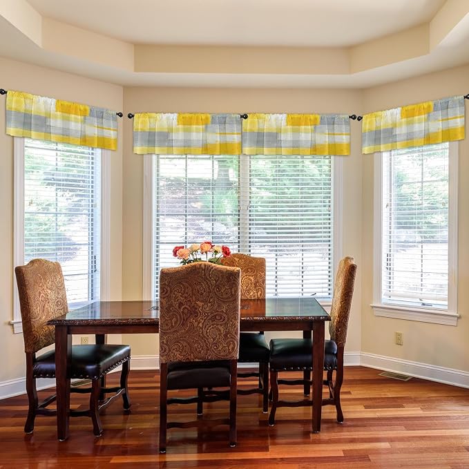 Emvency 4 Pack Valances Window Treatments, 52x18 Inch Rod Pocket Valances - Image 7