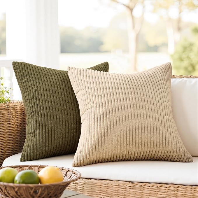 Topfinel Rust OliveGreen Throw Pillow Covers 18x18 Inch Set of 4 Boho Farmhouse - Image 6