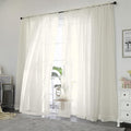 OWENIE Sheer Curtains 84 inch Length, Ivory Sheer Cutains 2 Panels Set by OWENIE