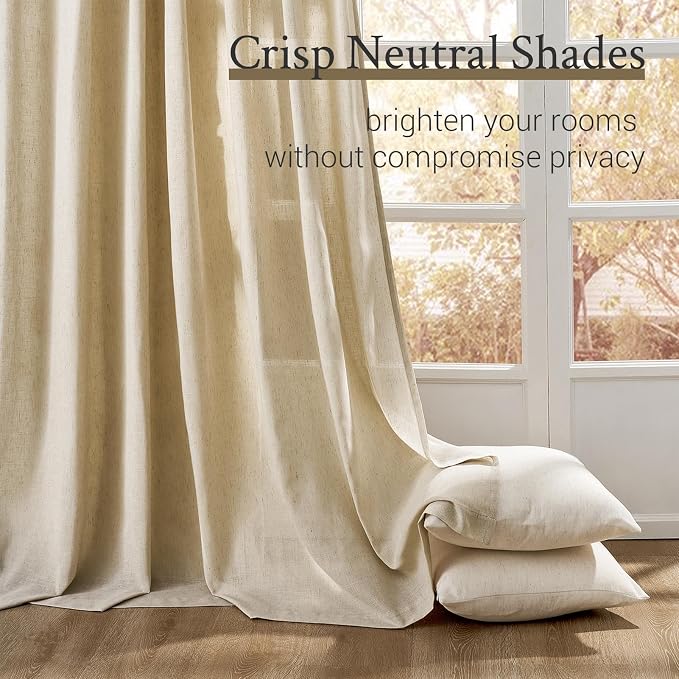 Topfinel 108 Inch Curtains 1 Panels Set, One Packs Pinch Pleat Back Tab Linen - Image 6