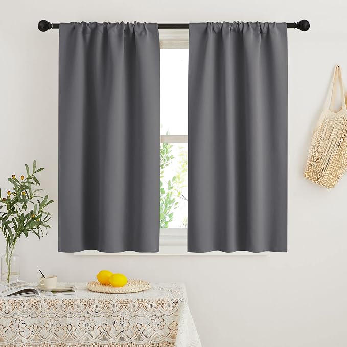 RYB HOME Blackout French Door Window Curtain Covering, Rod Pocket Thermal by RYBHOME