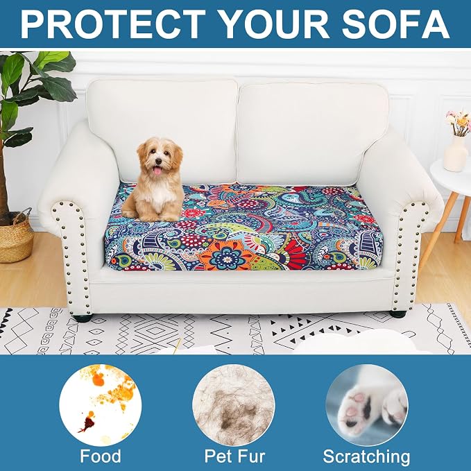 Smiry Printed Couch Cushion Covers, Stretch Soft Couch Covers - Image 7