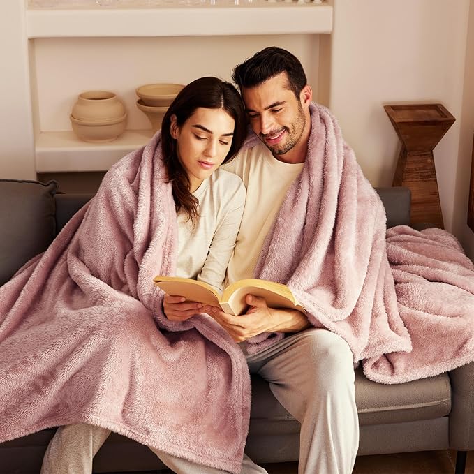 Exclusivo Mezcla Plush Fuzzy Fleece Bed Blanket King Size, Super Soft, Fluffy - Image 2
