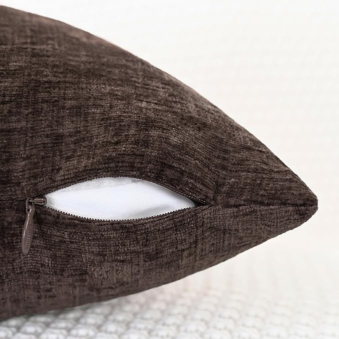 CaliTime Throw Pillow Covers Decorative 12 X 20 Inches Pack of 2 Cozy Chenille - Image 3