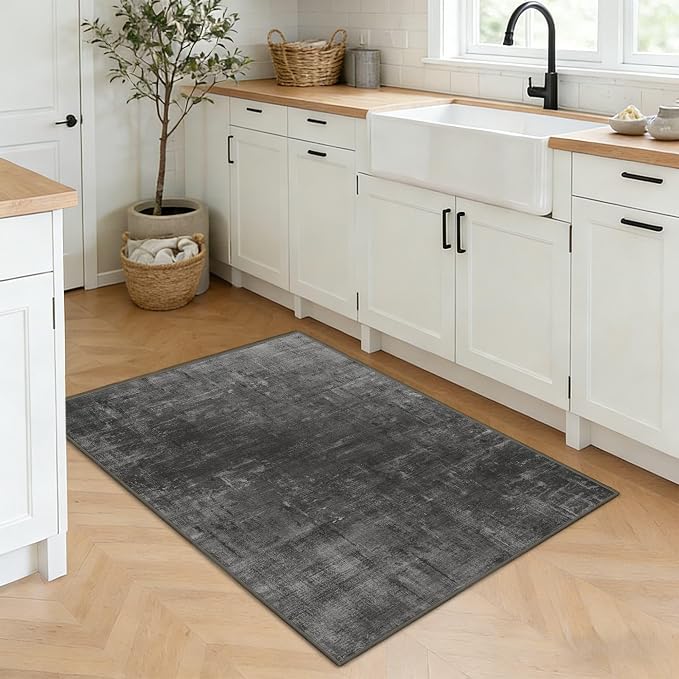 Latte&Fog 2x3 Entryway Rug, Small Modern Abstract Door Mat, Washable Kitchen Rug by LatteFog