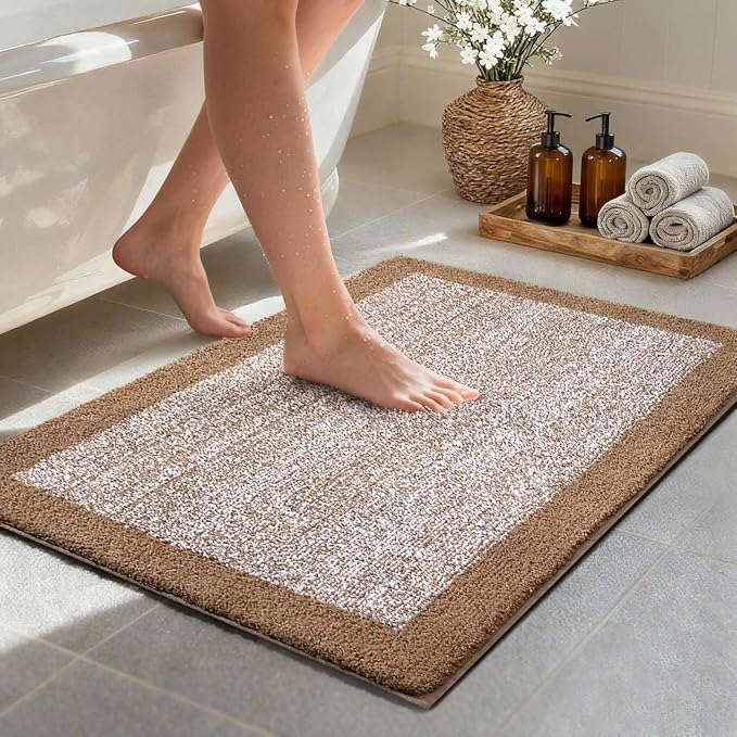 36x24 Large Bathroom Rugs Washable Non Slip, Coffee Bath Mat by Unknown