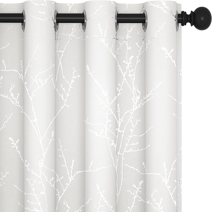 Deconovo White Curtains, Room Darkening Curtain, Thermal Insulated Noise by Deconovo