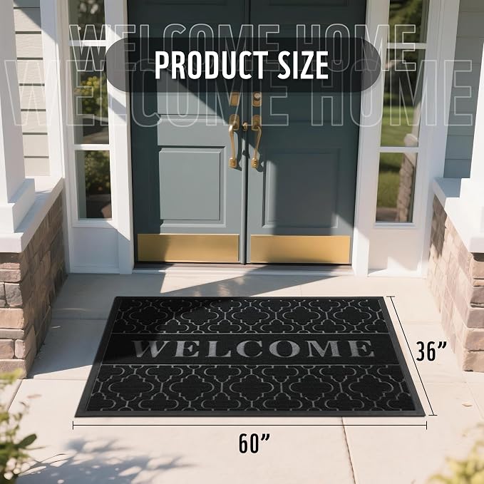 Yimobra Welcome Mat Outdoor Indoor, All-Season Waterproof Front Door Mat - Image 2