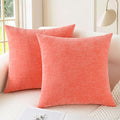 CaliTime Throw Pillow Covers Decorative 16 X 16 Inches Pack of 2 Cozy Chenille by CaliTime