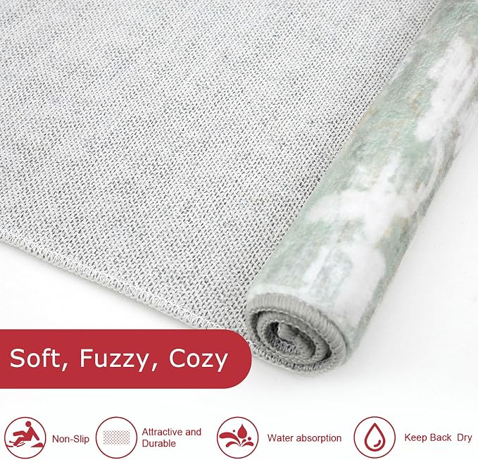 KOZYFLY Kitchen Runner Rug for Hallway Non-Slip Modern Abstract Runner Rug 2x5 - Image 5