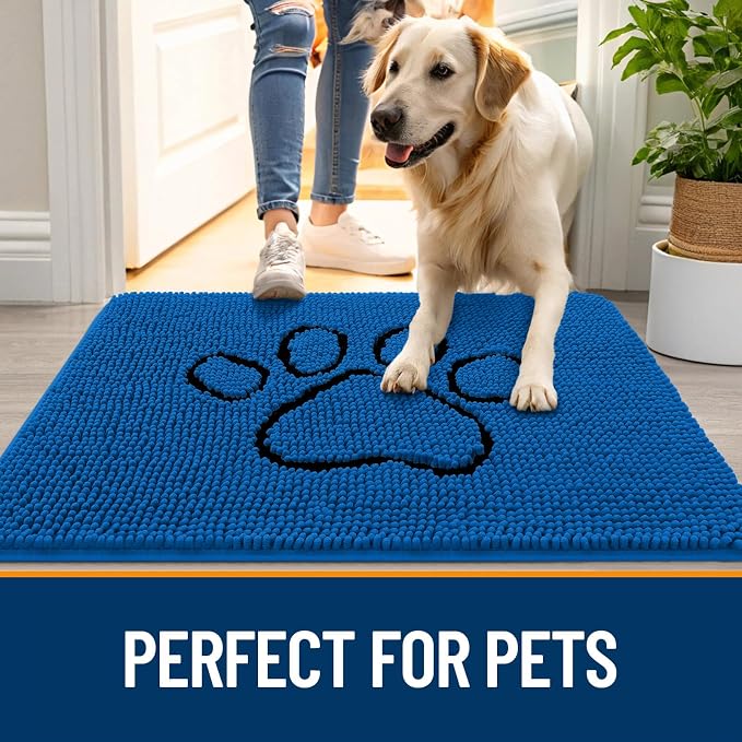 OLANLY Dog Door Mat for Muddy Paws 30x20, Paw Print Design, Absorbs Moisture - Image 6