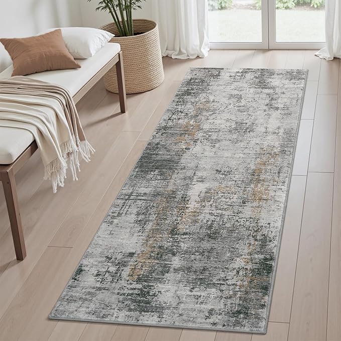 AMOAMI 2 x 8 Hallway Runner Rug Non Slip Super Soft Long Runner Rugs Machine by AMOAMI