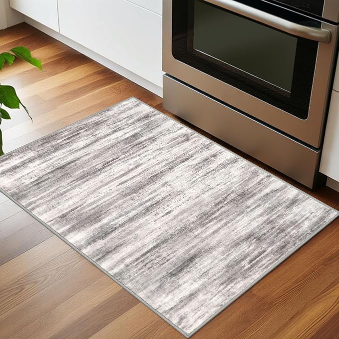KOZYFLY Modern Abstract Small Area Rugs 2x3, Washable Kitchen Rug Non-Slip Soft - Image 3