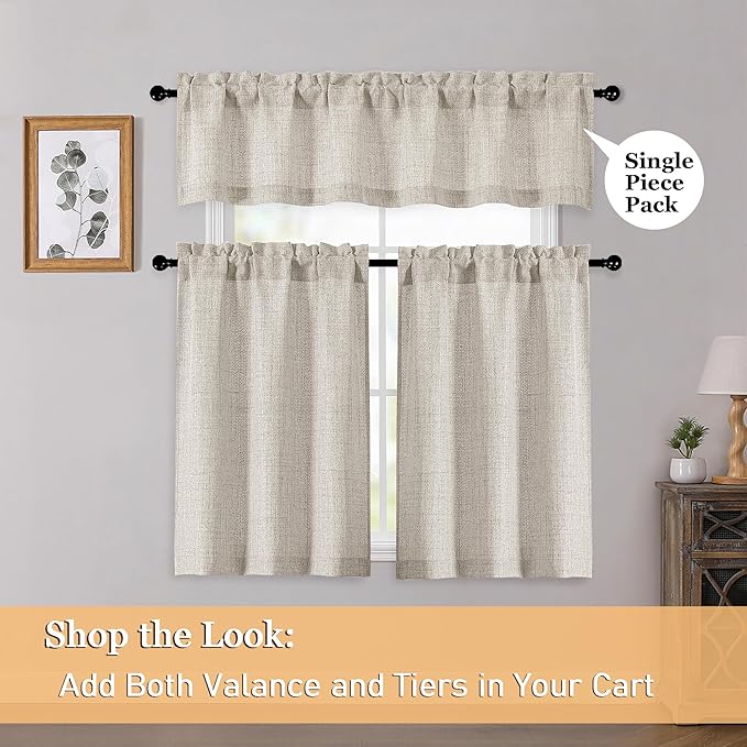 OWENIE Linen Valances for Windows 1 Pcs 22 Inch Length, Light Filtering - Image 6