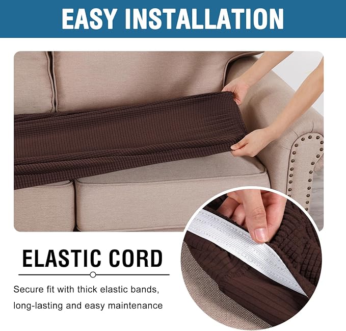 H.VERSAILTEX Super Stretch Individual Seat Cushion Covers Sofa Covers Couch - Image 5