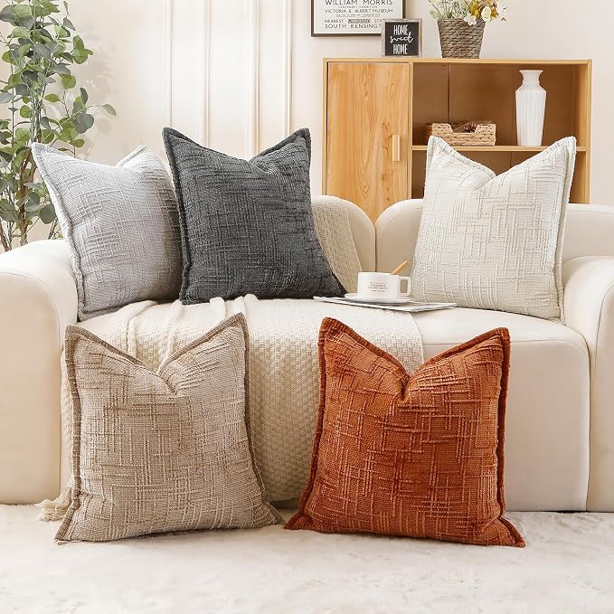 HPUK Fall Chenille Soft Throw Pillow Covers 18x18 Set of 2, Accent Cushion - Image 6