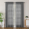 Simplebrand Semi Sheer Charcoal Grey Curtains 84 Inches Long 2 Panels, Light by Simplebrand