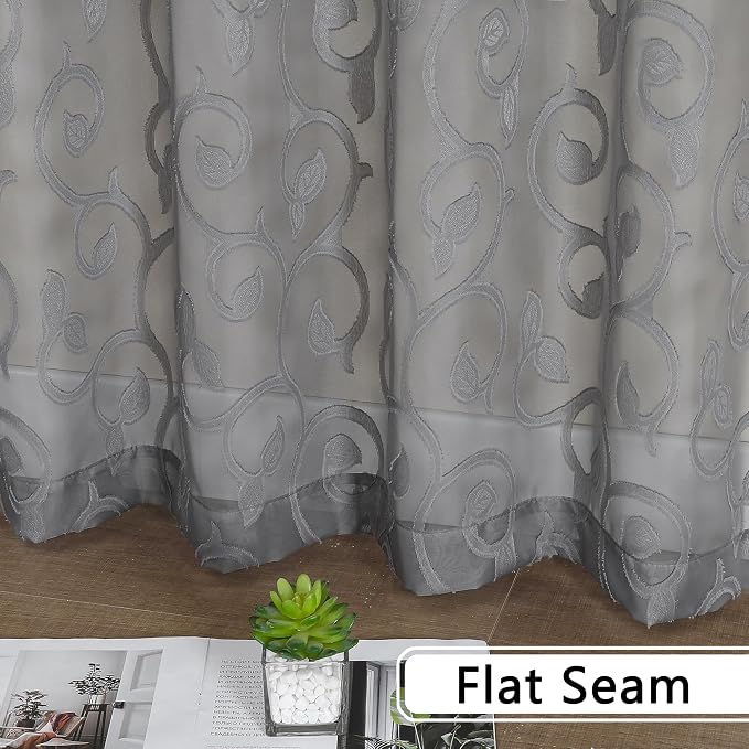 OWENIE Furman Sheer Curtains 63 inch Length - Image 7