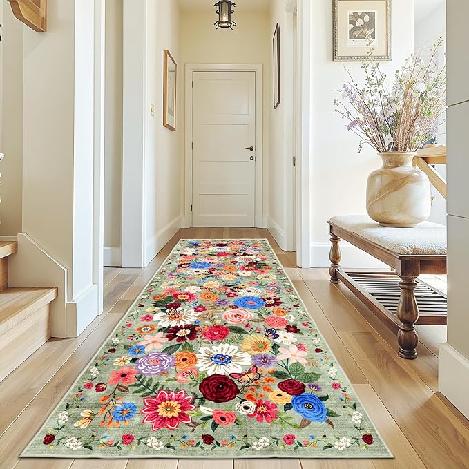 Rug for Hallways Kitchen Rug 3x7, Non Slip Washable Rugs by WelcometoBabovid