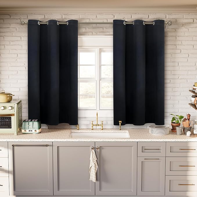 BGment Black Short Blackout Curtains - Image 2