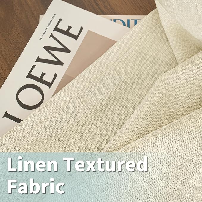 Light Beige Linen Curtains 95 Inches Long - Image 2