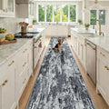 Washable Area Rugs 2'6'' x14 Non-Slip Modern Abstract Soft by RELEANY