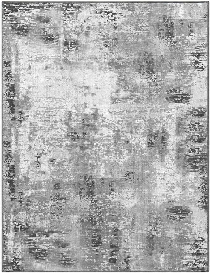 Entryway Rug 3x5 Grey Bedroom Area Rug Washable Non Slip Abstract Boho Rugs - Image 8