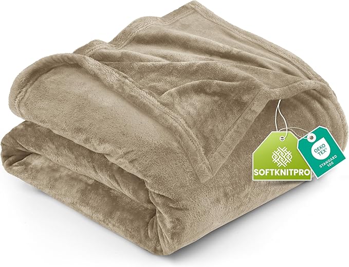 Utopia Bedding Ultra Soft Fleece Bed Blanket King Size Camel | Microfiber Plush by UTOPIABEDDING