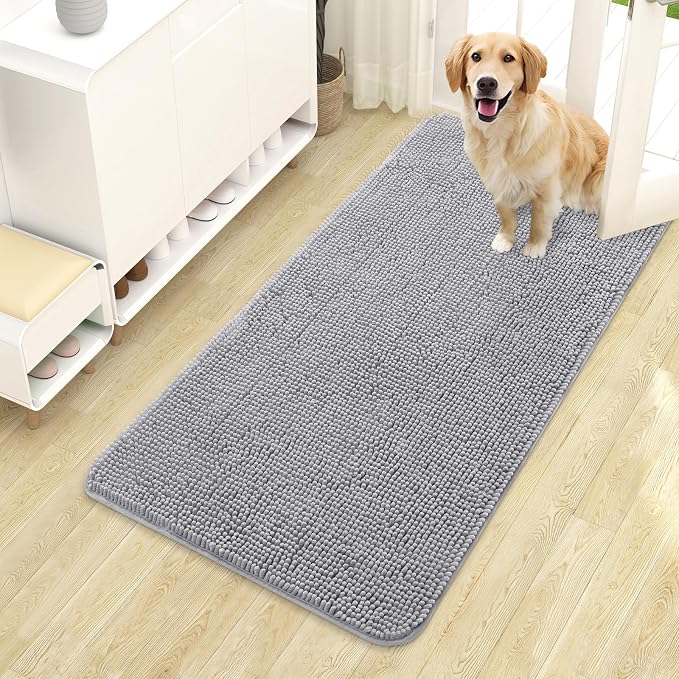 OLANLY Dog Door Mat for Muddy Paws 44x24, Absorbs Moisture and Dirt, Absorbent by OLANLY