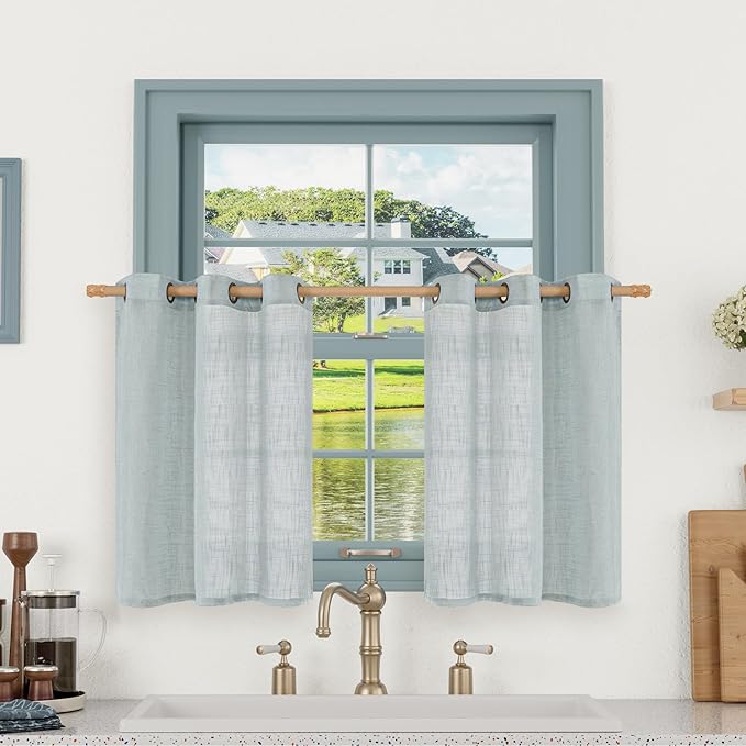 LAMIT Short Linen Curtains 36 Inch Length by LAMIT