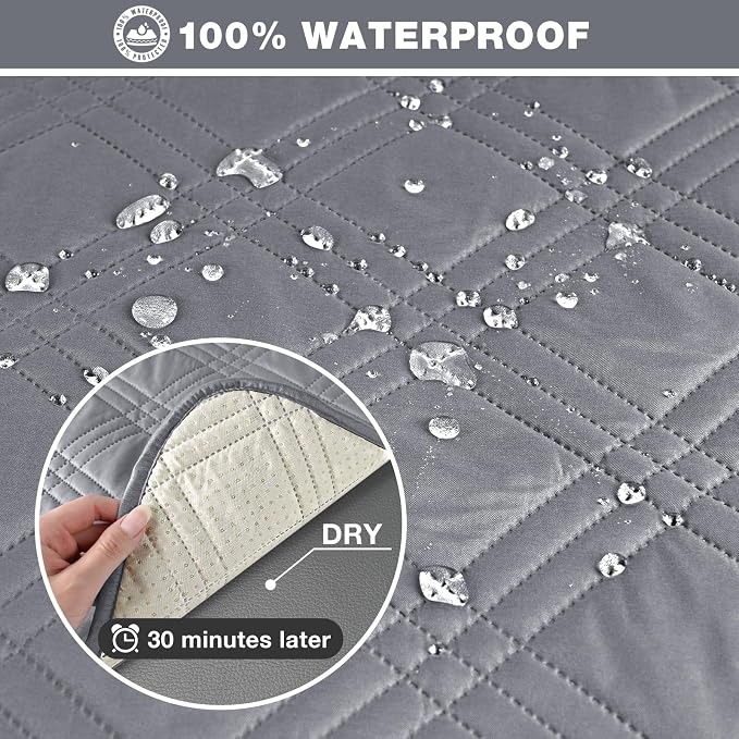 TAOCOCO 100% Waterproof Oversized Loveseat Recliner Cover, Non Slip Split Couch - Image 4