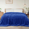 Exclusivo Mezcla Twin Size Flannel Fleece Blanket, Super Soft Striped Jacquard by ExclusivoMezcla