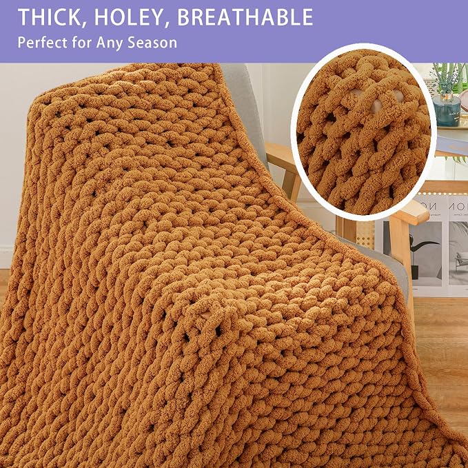 Bigacogo Chunky Knit Throw Blanket - Image 6