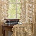 YJ YANJUN Vintage Lace Curtains 2 Panels Farmhouse Short Tan Sheer Curtains by YJYANJUN