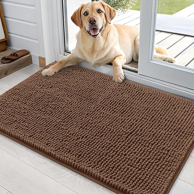 OLANLY Dog Door Mat for Muddy Paws 35x24, Absorbs Moisture and Dirt, Absorbent by OLANLY