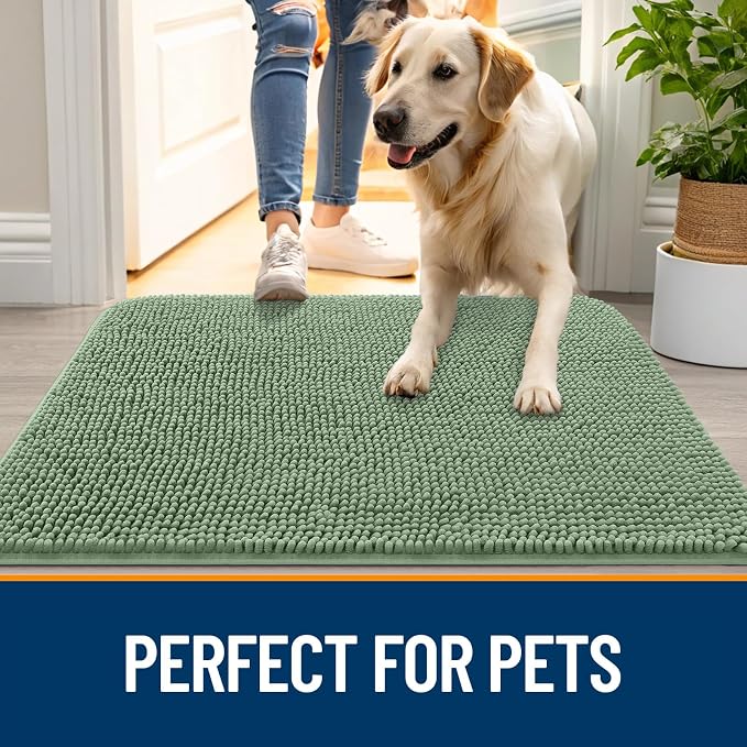OLANLY Dog Door Mat for Muddy Paws 59x32, Absorbs Moisture and Dirt, Absorbent - Image 6