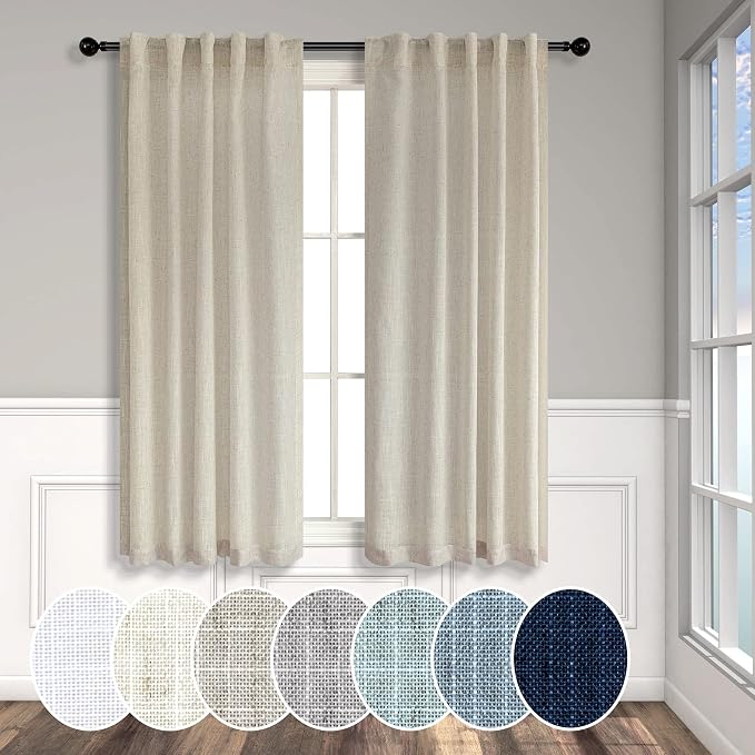 Flax Linen Curtains 38 Inch Width by Pitalk