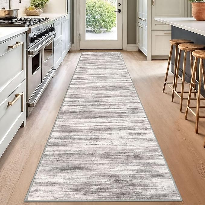 KOZYFLY Modern Abstract Washable Rug Runner 2.6x12 Hallway Rug Runner Non-Slip - Image 3