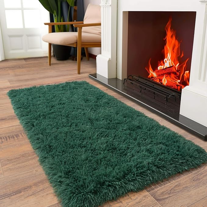 Soft Runner Rugs for Bedroom Hallways New Upgraded Non-Slip Bottom, 2x4 Green - Image 4
