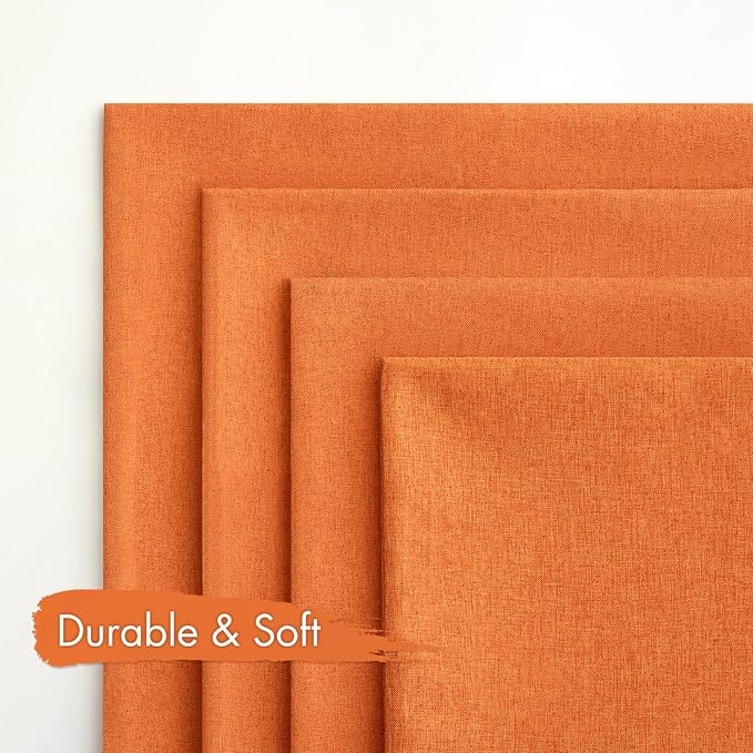 MIULEE Pack of 4 Decorative Bright Orange Throw Pillow Covers Linen Waterproof - Image 5