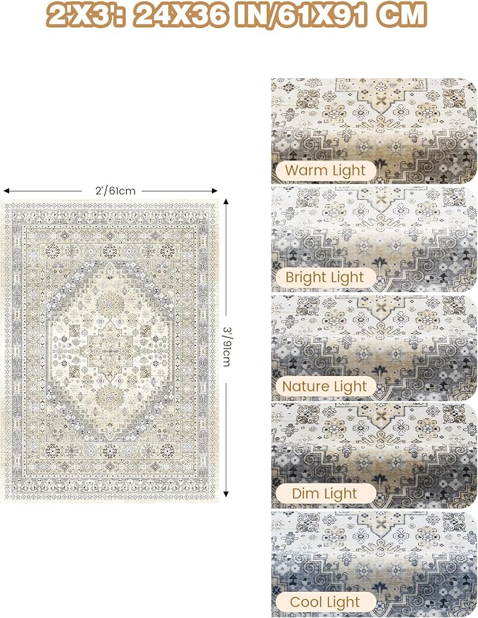 Entryway Rug - 2x3 Washable Rug Runner - Image 2